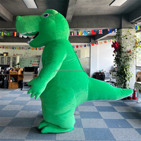 Costume de Mascotte Dragon Dinosaure Gonflable King Kong Noir Macotte Noël Halloween Pour Adulte