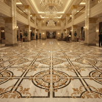 Carrelage Céramique Géométrique Luxe Moderne Antibactérien Motif Brillant 600x600mm pour Villa, Hôtel, Hall, Salon, École
