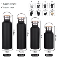 Botol Termos Air Stainless Steel dengan Logo Kustom, Isolasi Vakum, 350ml/500ml/750ml/1000ml, Pegangan Anti Jatuh, Tahan Panas 6-12 Jam