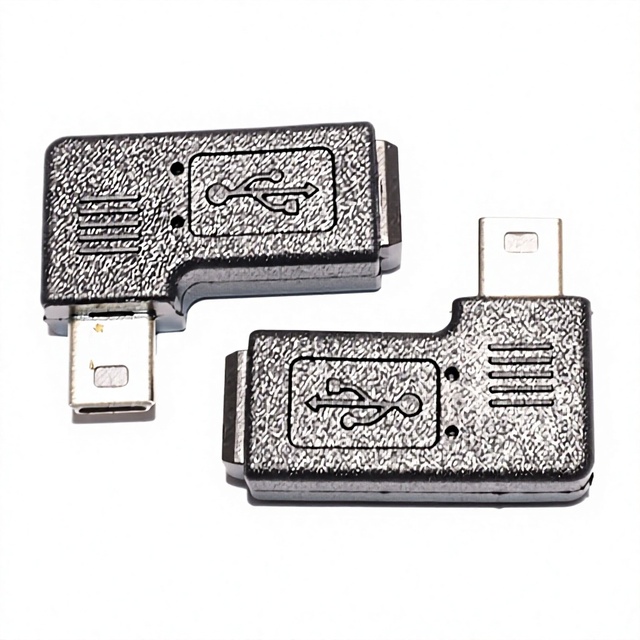 Mini USB Male-to-Female 90-Degree Right-Angle 5-Pin Adapter for Mini USB Devices