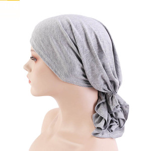 Go Party Musulman <span class=keywords><strong>Bambou</strong></span> Coton <span class=keywords><strong>Chimio</strong></span> Chapeaux Hijab <span class=keywords><strong>Bonnet</strong></span> Turban Chapeau Chapeaux Foulard Stretch Head Wrap Cancer Bandanas Chapeaux - Product Image 3