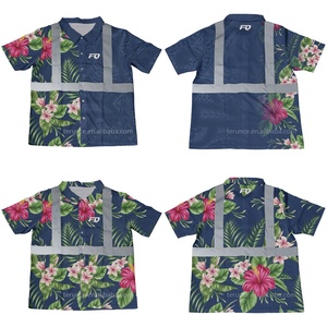 PURE Custom Full Buttons Hi Vis Polo de <span class=keywords><strong>manga</strong></span> corta de alta visibilidad reflectante de seguridad logotipo personalizado patrón de <span class=keywords><strong>tatuaje</strong></span> ropa de trabajo - Product Image 2