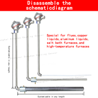 Right Angle K-type Thermocouple, Aluminum Liquid Copper Liquid Temperature Measuring Rod, Silicon Nitride Protective Tube