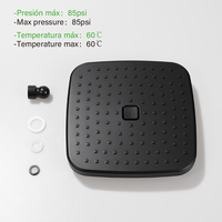 Set Shower Head Filtered Eco-Friendly Tekanan Tinggi Persegi 9 inci Merk SOLVEX untuk Kamar Mandi