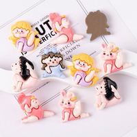 Résine dessin animé Yoga filles breloques artisanat bricolage coques de téléphone et accessoires pour cheveux chaussures