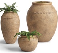 Pot à plantes en ciment avec trou de drainage - Design moderne écologique pour jardin et hôtel avec finition terre cuite