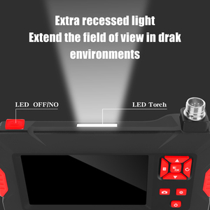 360 derece dönen endoskop kamera 4.3 inç ekran 8mm çift objektif tüp Borescope kamera yılan kamera 8 + 1LED - Product Image 3