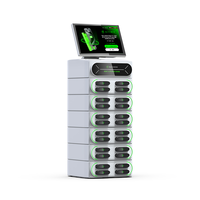 Station de recharge de téléphone portable intégrée à écran tactile à 24 emplacements, borne de recharge de batterie partagée, distributeur automatique de location de batteries externes
