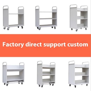 Thiết kế hiện đại yên tĩnh 2-3 Tầng Hình Chữ V bằng thép không gỉ di động xe đẩy phẳng cho thư viện Hiệu Sách Xe cuốn sách thang - Product Image 5