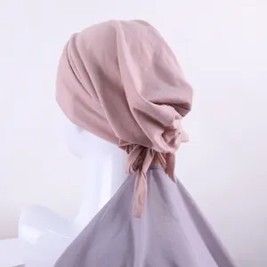 Nouveau Hijab islamique à la mode, Hijab instantané en mousseline de soie avec foulard intérieur