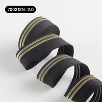 Vente directe fabricant en gros Sangle élastique en nylon à double ourlet doré pour sous-vêtements et bretelles, confortable et pliable