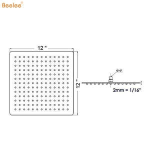 Beelee SUS304 12 "Ultra Mince Tête De <span class=keywords><strong>Douche</strong></span> de Plafond Monté 30cm Économiseur <span class=keywords><strong>D</strong></span>'<span class=keywords><strong>eau</strong></span> Pluie <span class=keywords><strong>Pommeau</strong></span> de <span class=keywords><strong>Douche</strong></span> Carré En Acier Inoxydable - Product Image 2