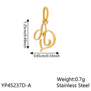 Amuleto con Letra en Forma de Corazón |   Colgante de Letra Inicial del Alfabeto en Acero Inoxidable Chapado en Oro PVD de 18K para la Creación de Joyas |   Resistente al Agua y Duradero - Product Image 5