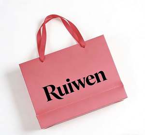 Sacs en papier cadeau de luxe, impression personnalisée du logo, différentes couleurs, sacs de shopping en papier en gros avec poignée pour les petites entreprises - Product Image 4