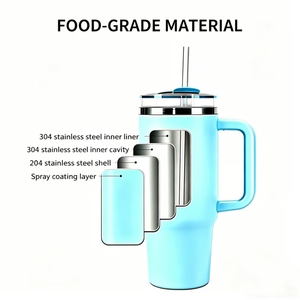 Premium Large Capacity Stainless Steel 40oz Travel Mug with Straw and Handle for Outdoor Gift Water Bottle Tumbler Insulated <b>Hot</b> - Product Image 5