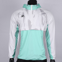 Penjualan pabrik kustom poliester tahan angin luar ruangan jaket sepak bola sejuk latihan olahraga 1/4 hoodie ritsleting baju olahraga sepak bola