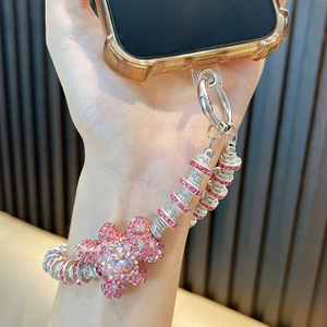 Cordon de téléphone portable de luxe scintillant, court, en cristal, avec breloque <span class=keywords><strong>pendentif</strong></span> ours en peluche en strass pour coque de téléphone - Product Image 4