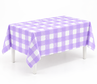 Nappe jetable imperméable en PEVA à motif quadrillé violet Xin Shu, 152*213cm, 4 motifs assortis pour mariage, fête, hôtel