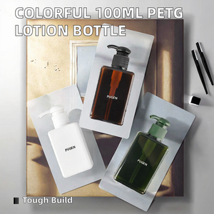 Pulverizador de bomba de botella de loción de plástico PETG cuadrado colorido de 100ml para acondicionador de champú para superficie de serigrafía de polvo suelto - Product Image 2