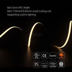 Tira de Luz LED COB Flexible Super Estrecha de 5 mm, IP20, 12 V, 24 V, CRI90, Sin Puntos Oscuros - Product Image 5