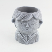 Vases en ciment élégants pour filles Pots de fleurs pour salon Pot de plantes Décoration de la maison Vase à fleurs en céramique à visage humain
