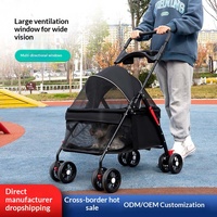 Poussette pour animaux de compagnie, chat, chien, bébé, extérieur, 8 roues, petite, légère, pliable