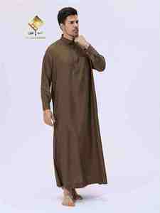 เสื้อคลุมยาวสีขาวสำหรับผู้ชาย Al Haramain ทำจากผ้าฝ้าย แขนยาว ความยาวคลุมถึงพื้น ผลิตโดยโรงงานของเรา - Product Image 2