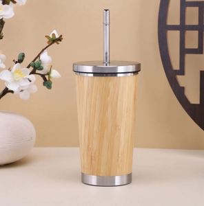 Premium Bamboo Stainless Steel Vacuum Insulated Thermo Bottle 500ml Double Walled Coffee <b>Tea</b> <b>Infuser</b> Tumbler 12-24 Hours Thermal - Product Image 6