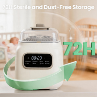 Longbank Nouveau Nettoyeur Stérilisateur Sécheur et Rangement Électrique Automatique 4-en-1 pour Biberons – Machine à Laver 6 Biberons