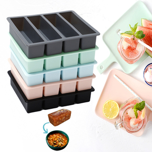Rectangular Silicone Ice Cube Tray with Lid 100 <b>Food</b> Grade Long Strip Mold Reusable Eco Friendly Freezer Safe - Product Image 4