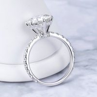 Bague de fiançailles en or blanc massif 18 carats de haute qualité avec diamant de laboratoire, bijoux fins personnalisés