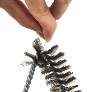 Brosse de nettoyage pour barbecue en fil d'acier inoxydable 201, style américain, modèle 0008, avec manche en PP, résistante aux hautes températures, vente en gros usine - Product Image 2