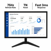 Moniteur LCD 18,5 19 20 22 pouces 75Hz 1366x768 pour entreprise et bureau à domicile, support VESA, vente en gros usine