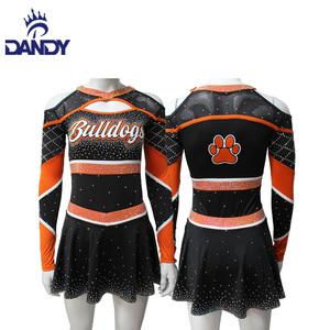 Customised Varsity <strong>Cheerleading</strong> Tops AB Rhinestones Allstars Cheer Outfits <strong>Sexy</strong> Professional Cheer Outfit <strong>Cheerleading</strong> Skirts - Product Image 4