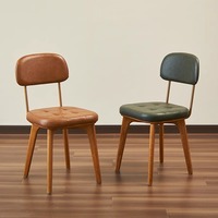 Chaises de salle à manger en bois massif de style américain, couleur crème, dossier moderne, pour les salons de thé, les cafés, les tables à manger, la maison