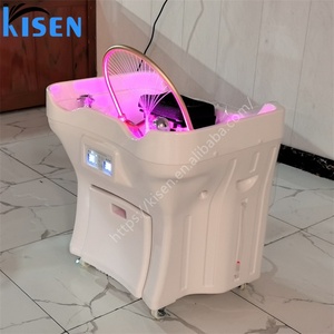 Kisen – Bac à shampoing de haute qualité en ABS et métal, avec fonction de luminothérapie, repose-tête chauffant et réservoir d'eaux usées, idéal pour la fumigation - Product Image 2