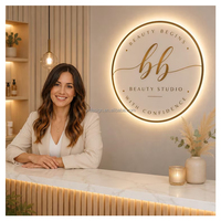 Enseigne lumineuse LED personnalisée pour salon de coiffure, enseigne néon en acrylique rétroéclairée pour dropshipping
