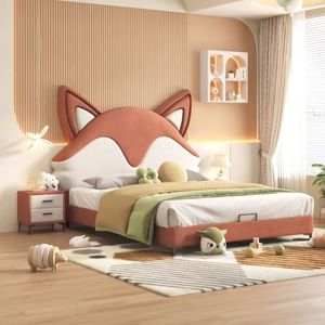 Letto singolo per bambini a tema animale con rivestimento in similpelle morbida per ragazzi e ragazze dai 3 ai 10 anni - Product Image 1