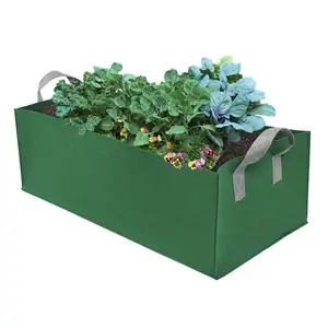 Large Plant Grow Bags Rectangle Fabric Raised Garden Bed For Growing