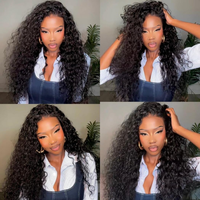 12A Extensions de cheveux humains vierges brésiliens, trame ultra double drawn Water Wave pour tissage, sans nœuds ni perte, douceur durable