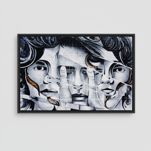 Modern Graffiti Art Print Canvas Wall Hanging - Elegant Home Decor,BLACK <b>FRAMED</b> CANVAS - Product Image 2