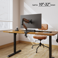 Bras de moniteur robuste de couleur marron pour écrans de 10 à 32 pouces, bras de moniteur réglable à ressort à gaz unique, support de moniteur debout VESA 75*75,100*100MM