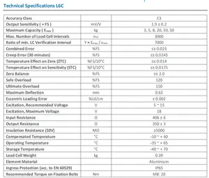 Tartım ölçekleri için 3 kg 5 kg 8 kg 20 kg 30 kg 50 kg tek nokta yük hücresi L6C