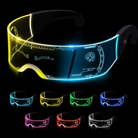 Lunettes en acrylique lumineuses à LED avec logo personnalisé, 2 LED multicolores, brillent dans le noir, pour garçons et filles, concerts, décorations de Noël et de fêtes