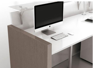 Mostrador de Recepción Largo para Oficina Sunshine Wood, Mostrador de Recepción Moderno con 2 Gabinetes Laterales YS-RCT04 - Product Image 5