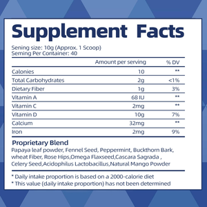 Poudre de nettoyage du <span class=keywords><strong>côlon</strong></span> à base de plantes en gros OEM/ODM, mélange de fibres alimentaires probiotiques pour la santé intestinale <span class=keywords><strong>et</strong></span> la gestion du poids chez l'adulte - Product Image 4