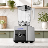 Mixeur Électrique Professionnel Commercial Robuste Multifonctionnel pour Cuisine, 5+ Vitesses, Conteneur Sans BPA 1.6-2.0L, Usage Domestique
