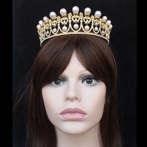 ZGH1052 diadèmes de perles de haute qualité accessoires de cheveux de mariage diadèmes d'or et d'argent strass de mariée couronne diadèmes - Product Image 4