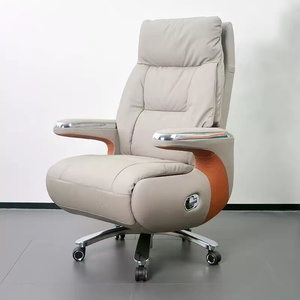 Silla Ejecutiva Giratoria de Lujo Moderna, Nuevo Diseño, Reclinable Manual y Eléctrica, Silla de Jefe en Cuero Sintético para Oficina en Casa - Product Image 1