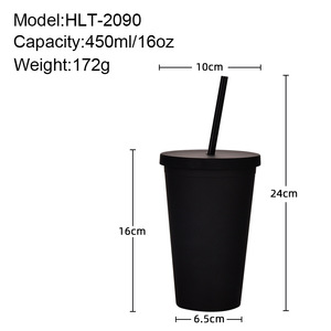 Bicchiere personalizzabile da 16 oz in acrilico a doppio strato color caramella, con superficie satinata, ecologico, da asporto, per - Product Image 5